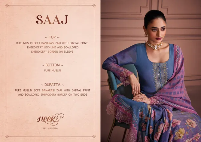 Saaj Vol 202 By Kimora Heer Muslin Salwar Suits Suppliers In India